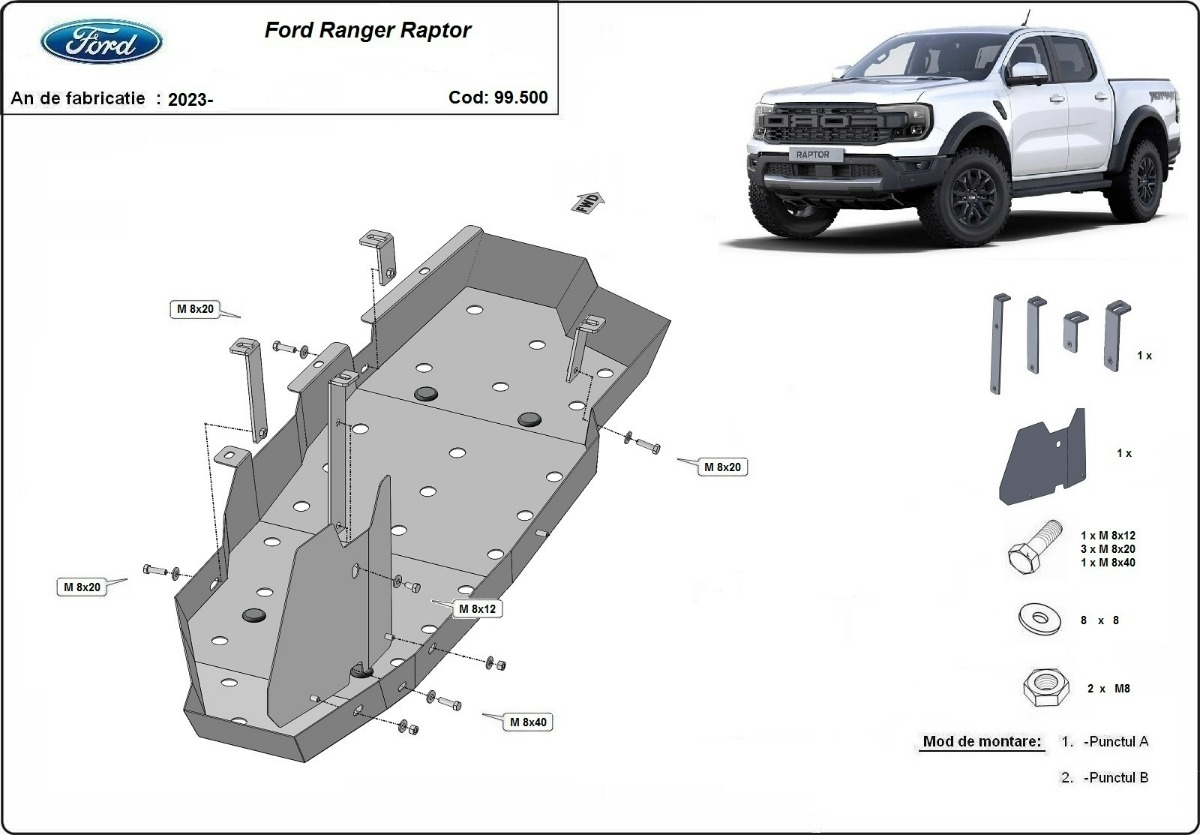 Skid plate Steel Fuel tank | Ford Ranger Raptor (2023-2026) - 3