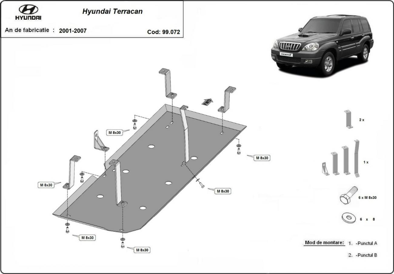 Bundplade Stål Brændstoftank | Hyundai Terracan (2001-2007) - 3