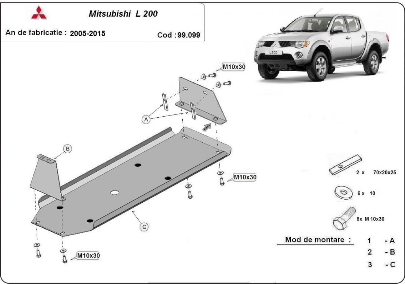 Skid plate Steel Fuel tank | Mitsubishi L 200 (2005-2015) - 3