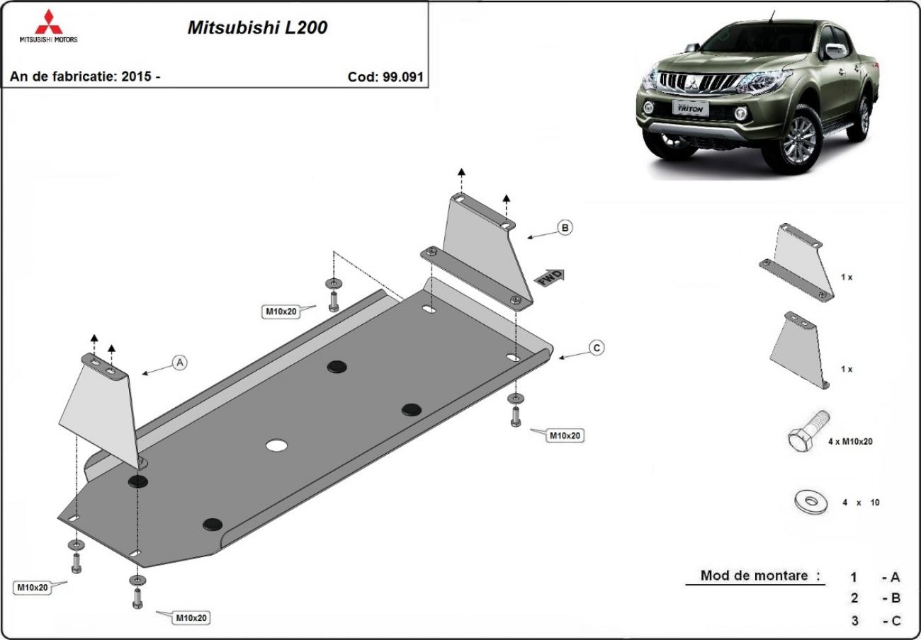 Skid plate Steel Fuel tank | Mitsubishi L 200 (2015-2026) - 3