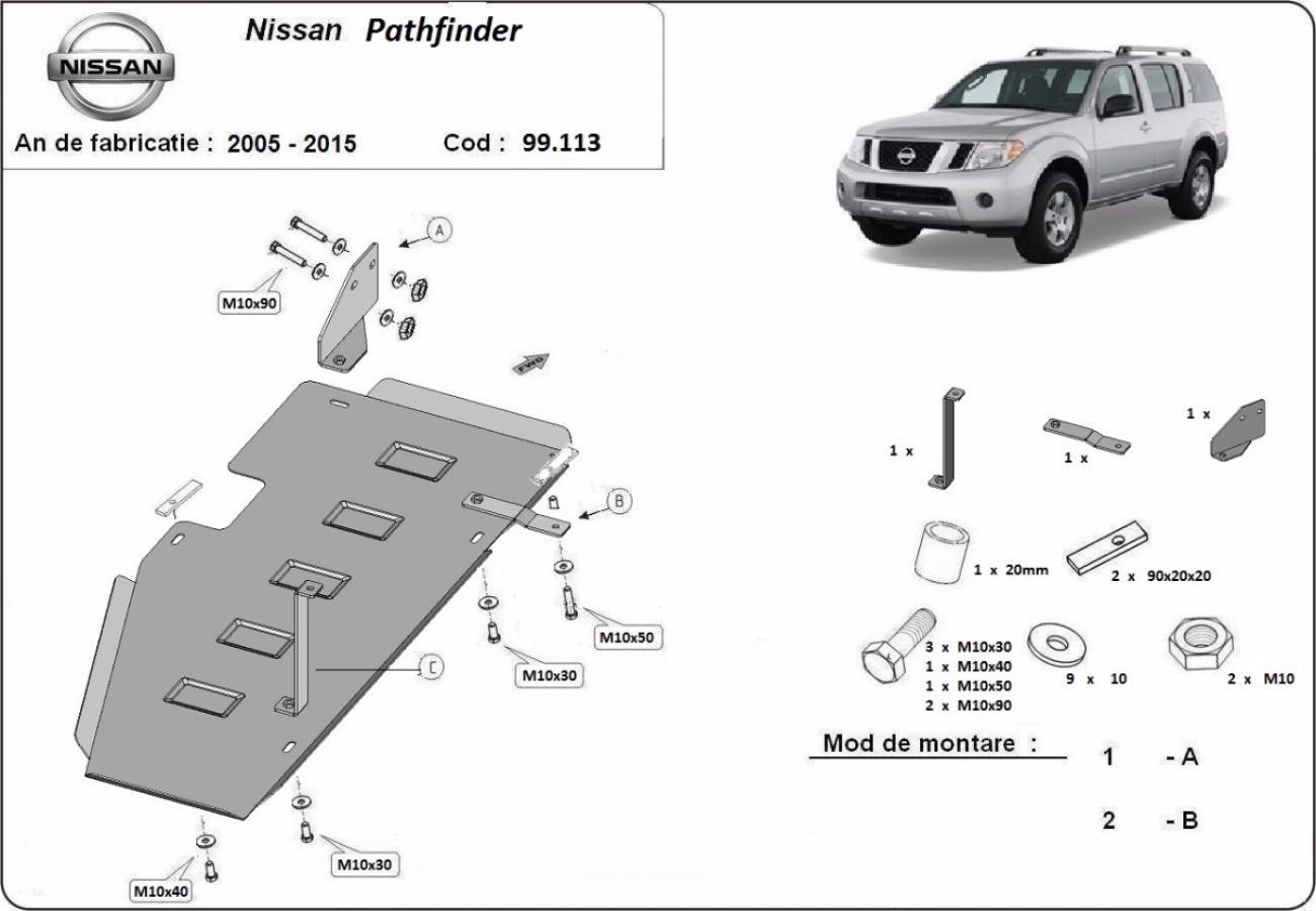 Bundplade Stål Brændstoftank | Nissan Pathfinder R51 (2005-2015) - 3