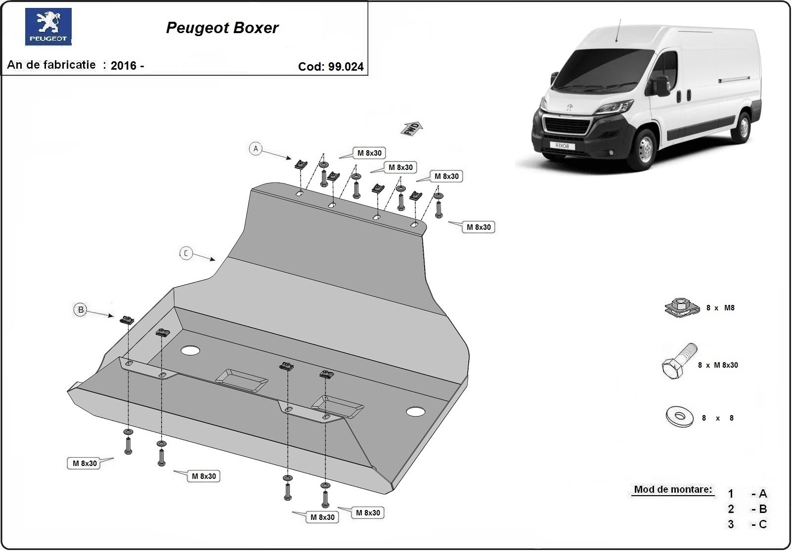 Skid plate Steel Fuel tank | Peugeot Boxer (2016-2026) - 3