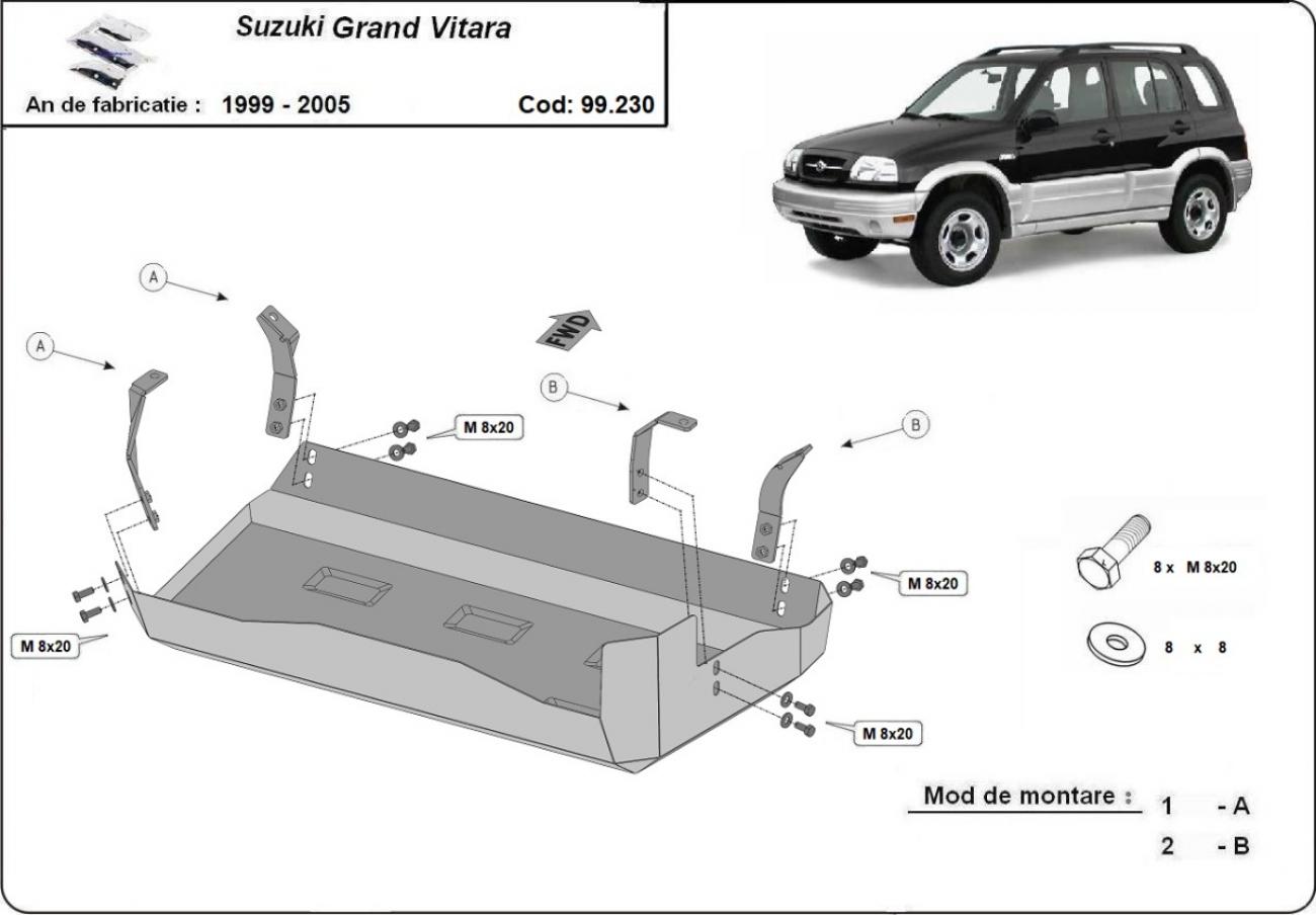 Bundplade Stål Brændstoftank | Suzuki Grand Vitara (1999-2005) - 3