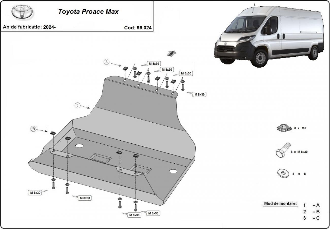 Skid plate Steel Fuel tank | Toyota Proace Max (2024-2026) - 3