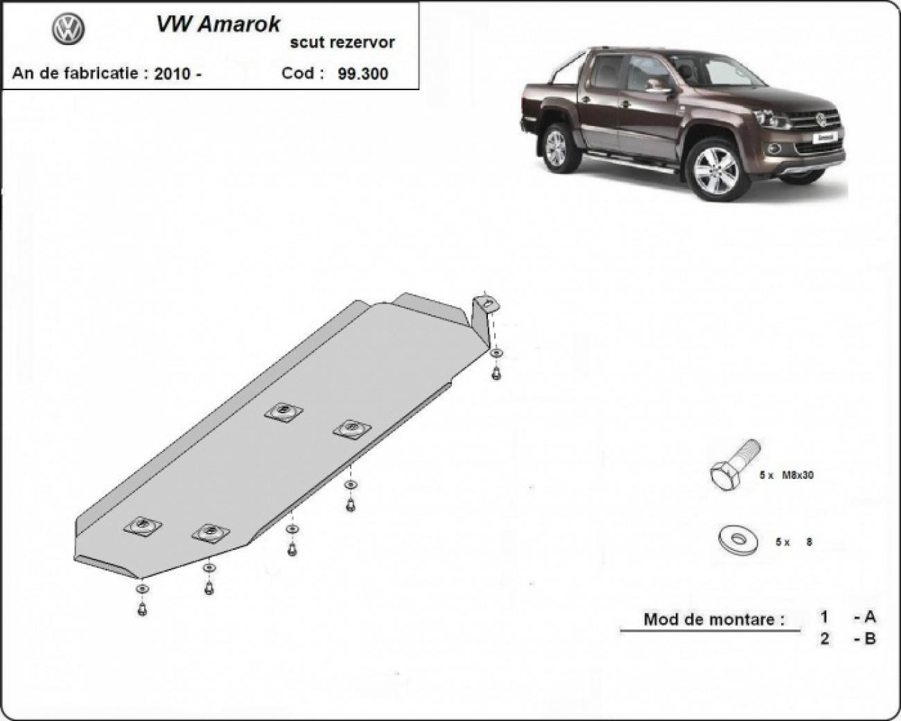 Hasplåt Stål Bränsletank | VW Amarok (2010-2026) - 3