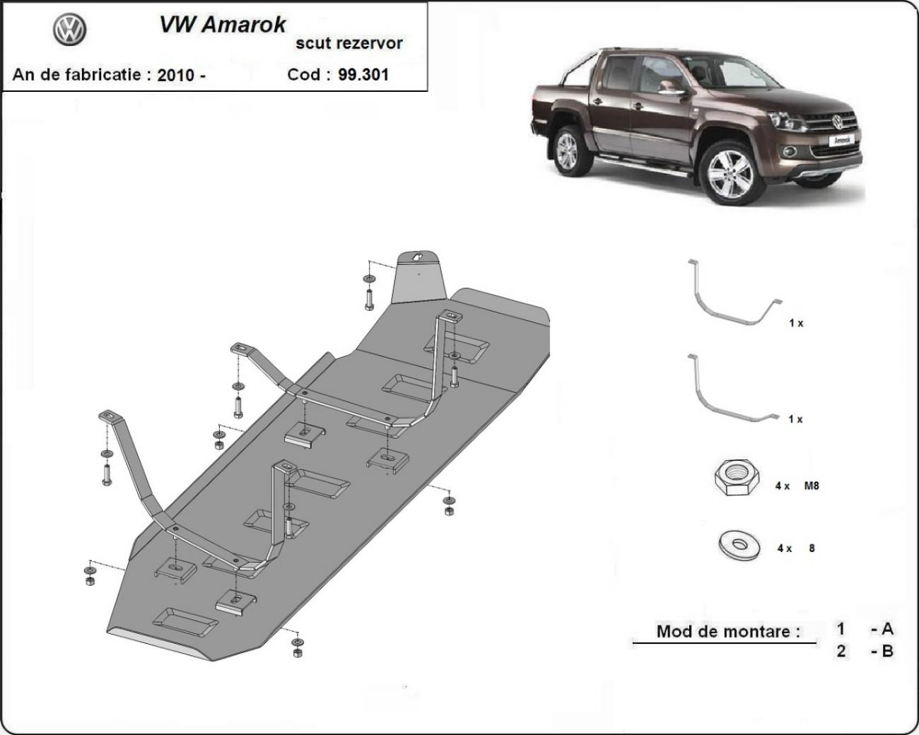Hasplåt Stål Bränsletank | VW Amarok - Only for versions without factory protections (2010-2022) - 3