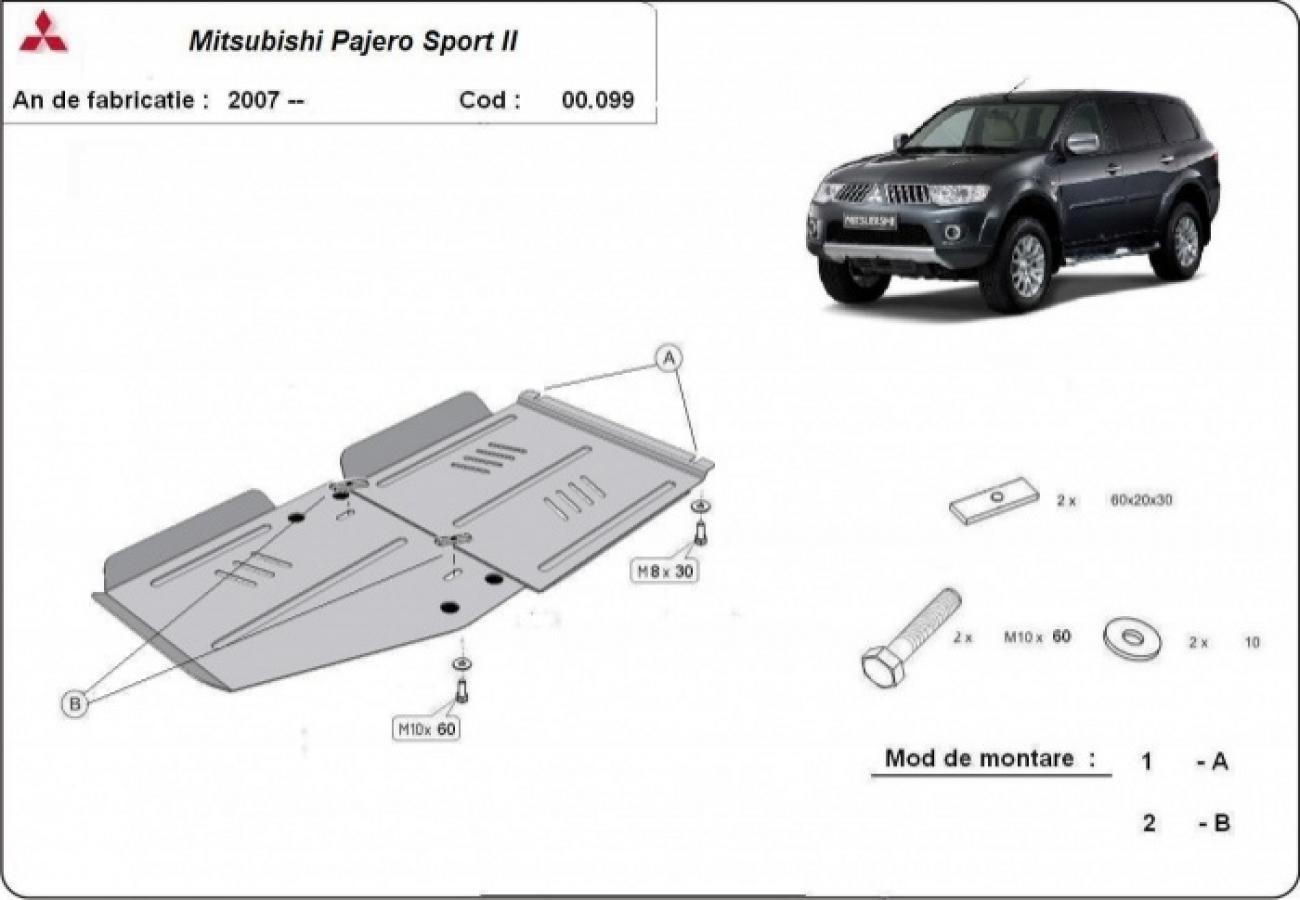 Skid plate Steel Gearbox | Mitsubishi Pajero Sport 2 (2008-2016) - 3