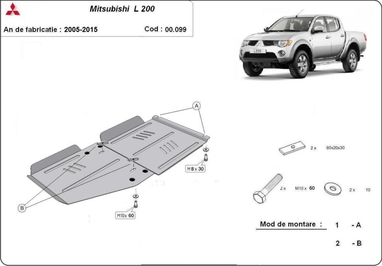 Skid plate Steel Gearbox | Mitsubishi L 200 (2005-2015) - 3