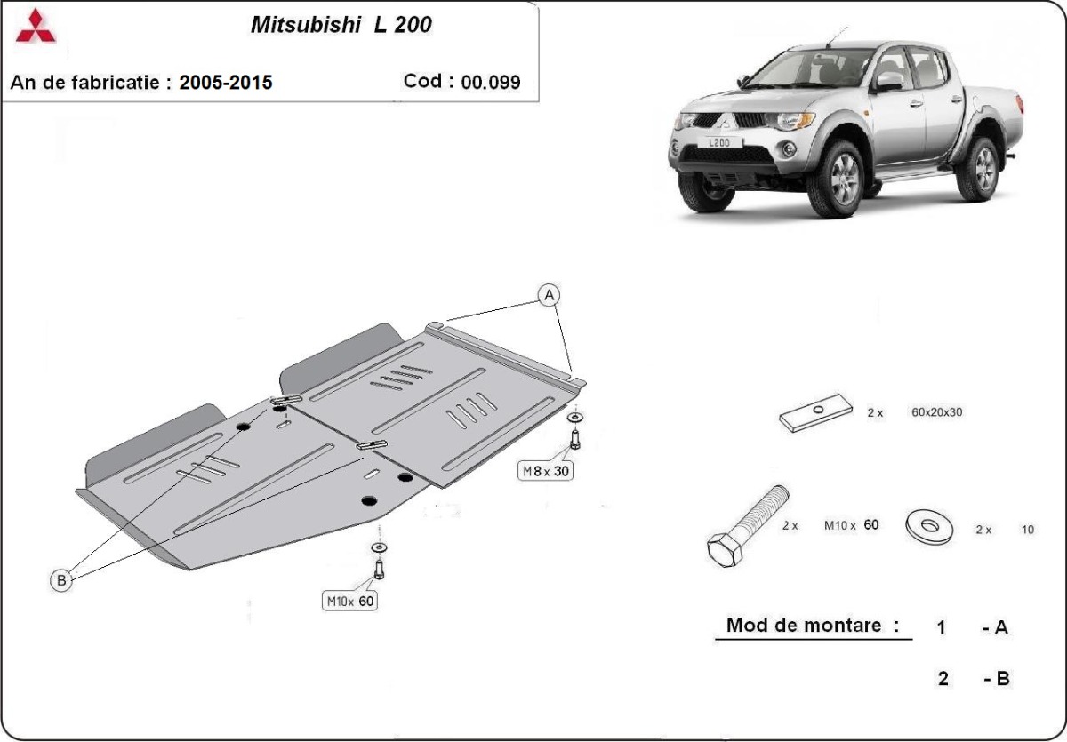 Skid plate Steel Gearbox | Mitsubishi L 200 (2005-2015) - 3