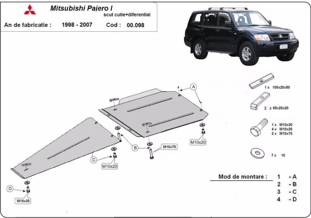 Skid plate Steel Gearbox | Mitsubishi Pajero Sport 1 (1998-2007) - 3