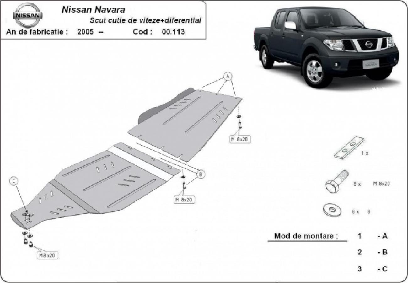 Skid plate Steel Gearbox | Nissan Navara D40 (2005-2015) - 3