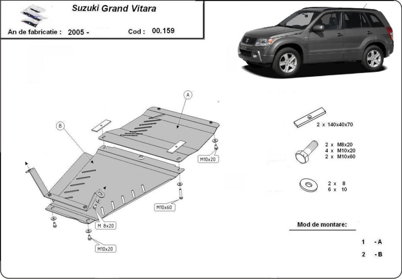 Bundplade Stål Gearkasse | Suzuki Grand Vitara 2 (2005-2019) - 3
