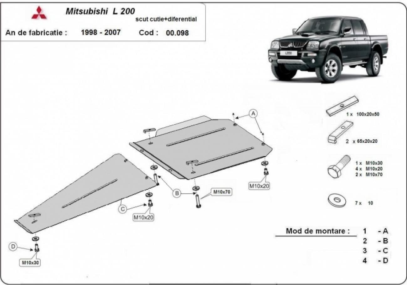 Skid plate Steel Gearbox | Mitsubishi L 200 (1998-2007) - 4