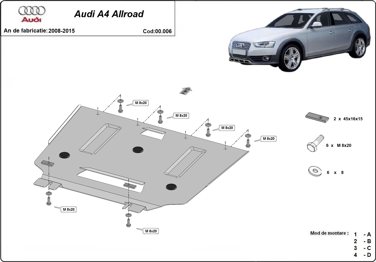 Proteção inferior da caixa de velocidades em aço | Audi A4 4 B8 All Road (2008-2014) - 3