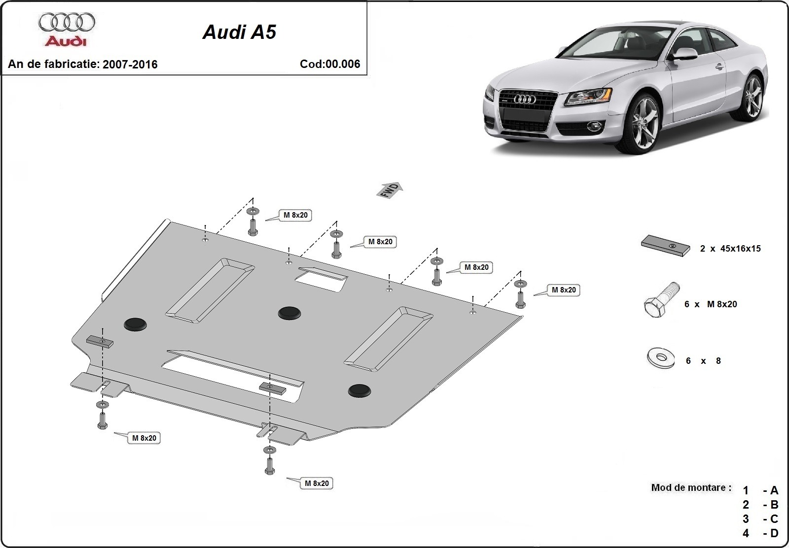 Stalen beschermplaat versnellingsbak | Audi A5 (2008-2016) - 3