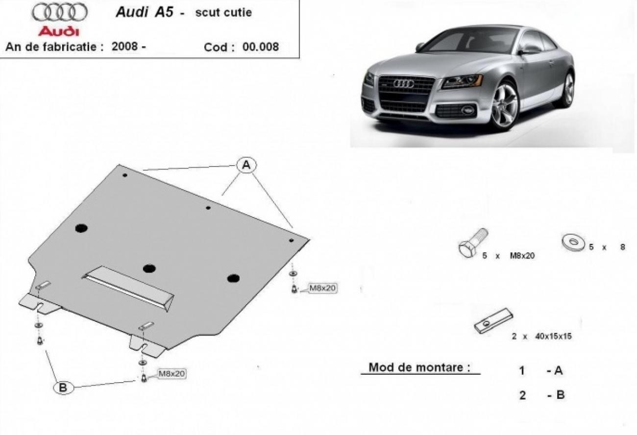 Pohjapanssari Teräs Gearbox | Audi A5 (2008-2016) - 3