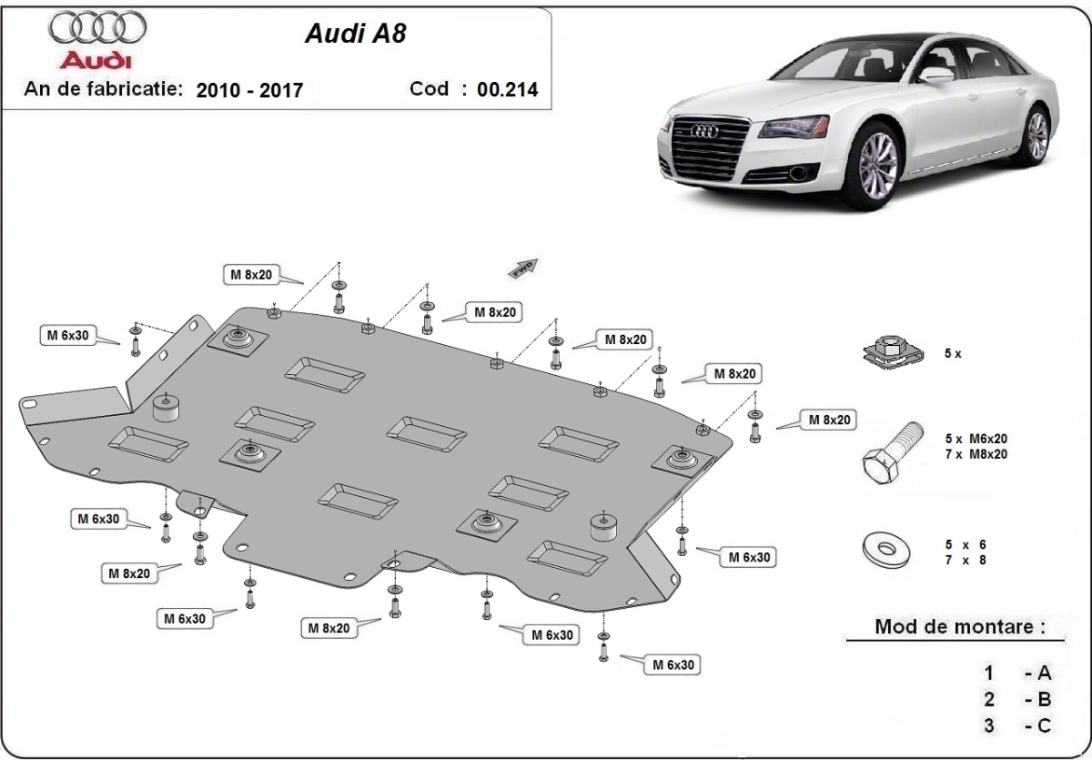 Stalowa osłona podwozia skrzyni biegów | Audi A8 (2010-2017) - 3