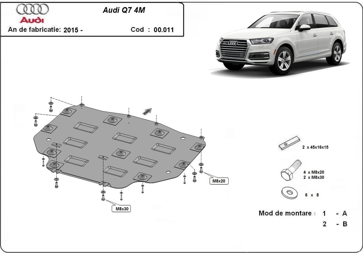 Proteção inferior da caixa de velocidades em aço | Audi Q7 (2015-2026) - 3