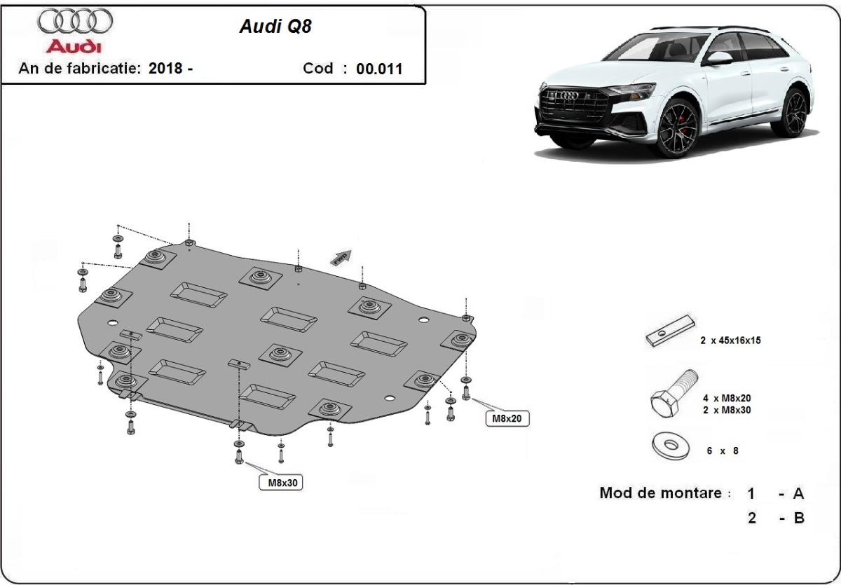 Stahl-Unterfahrschutz Getriebe | Audi Q8 (2018-2020) - 3