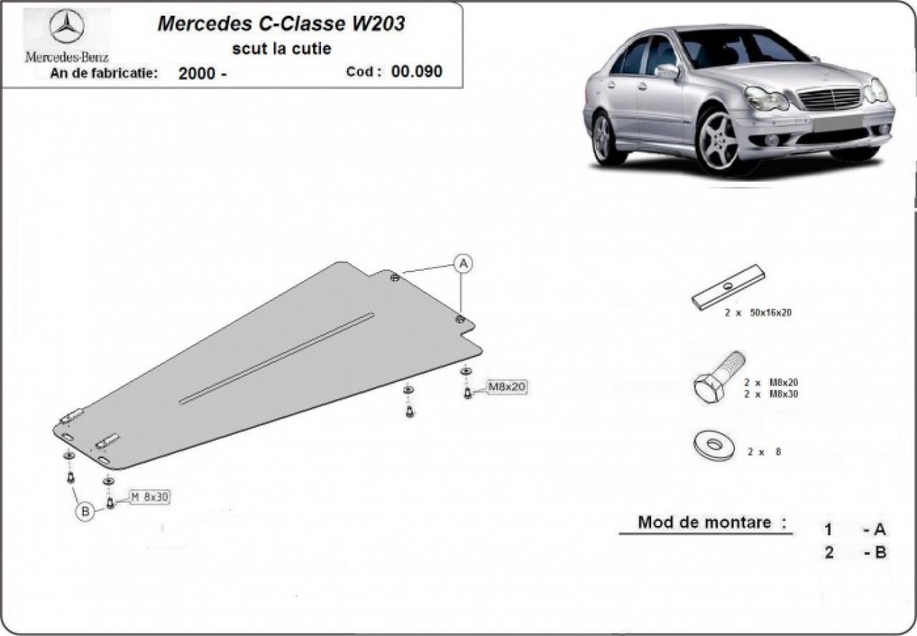 Skid plate Steel Gearbox | Mercedes C-Clasee W203 (2000-2007) - 3