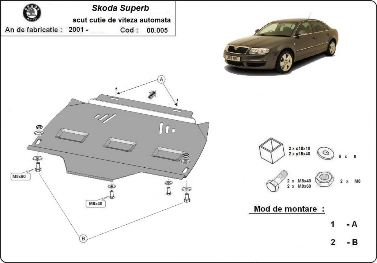 Bundplade Stål Gearkasse | Skoda Superb (2001-2008) - 3