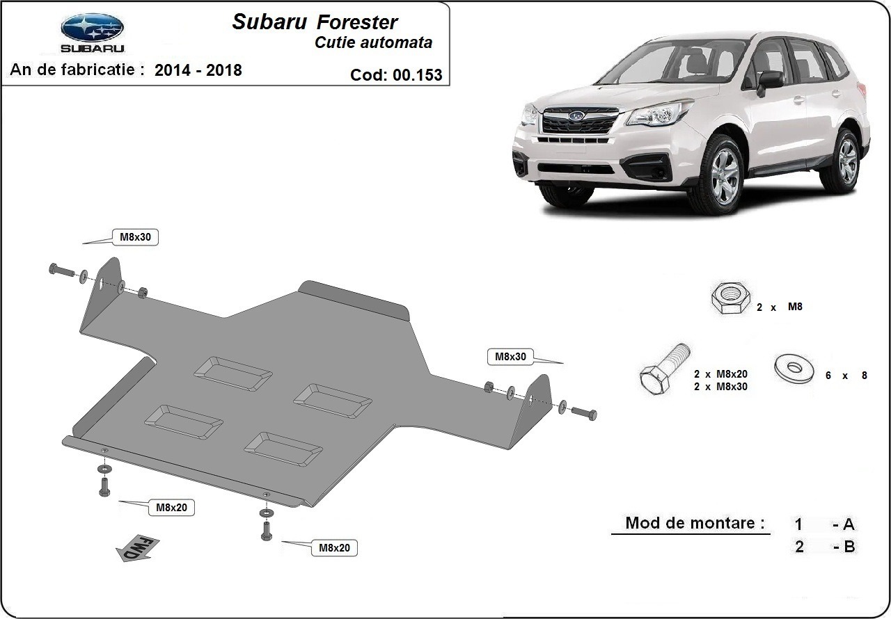 Stahl-Unterfahrschutz Getriebe | Subaru Forester 4 (2014-2018) - 3