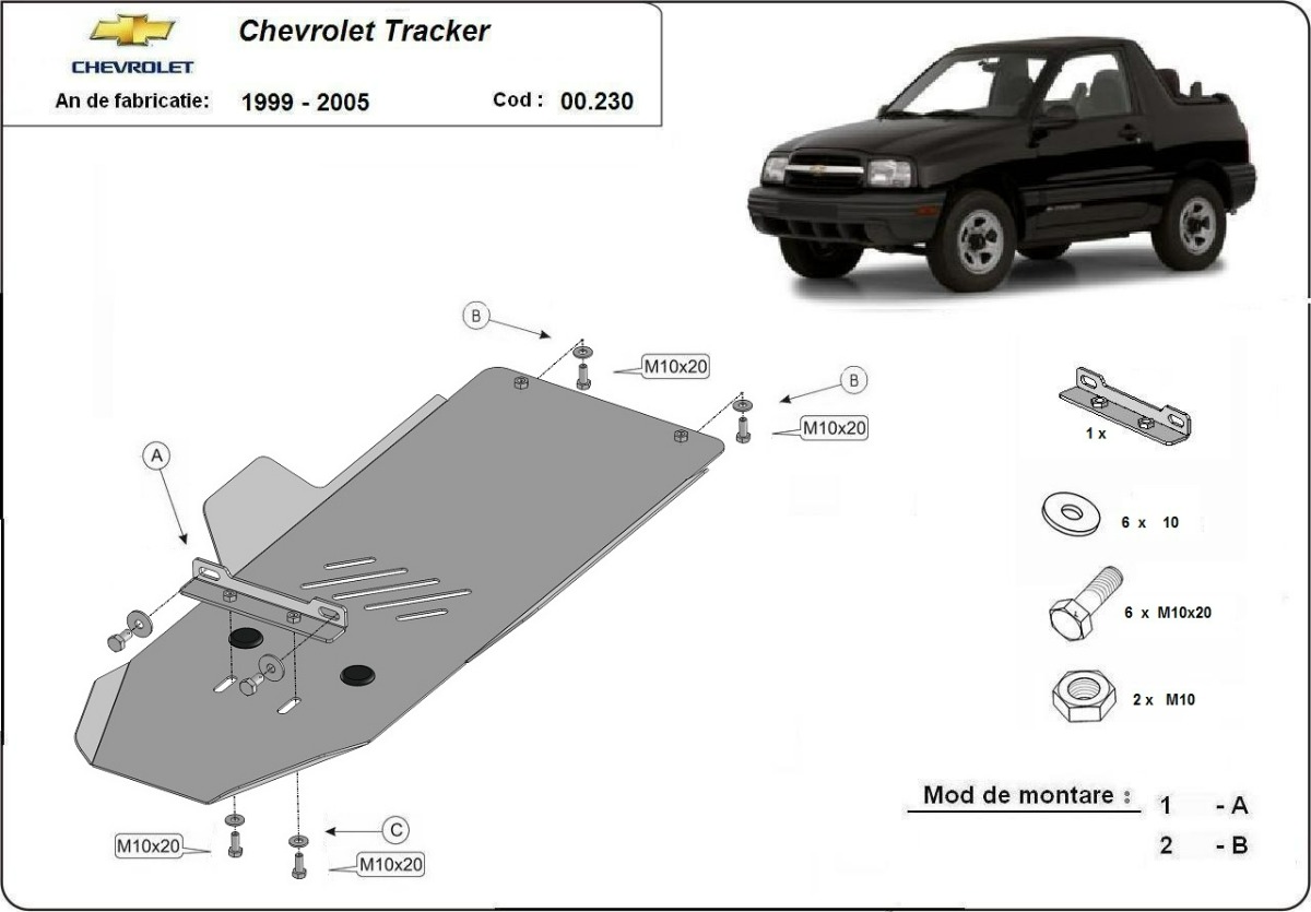 Stahl-Unterfahrschutz Getriebe | Chevrolet Tracker (1999-2005) - 3