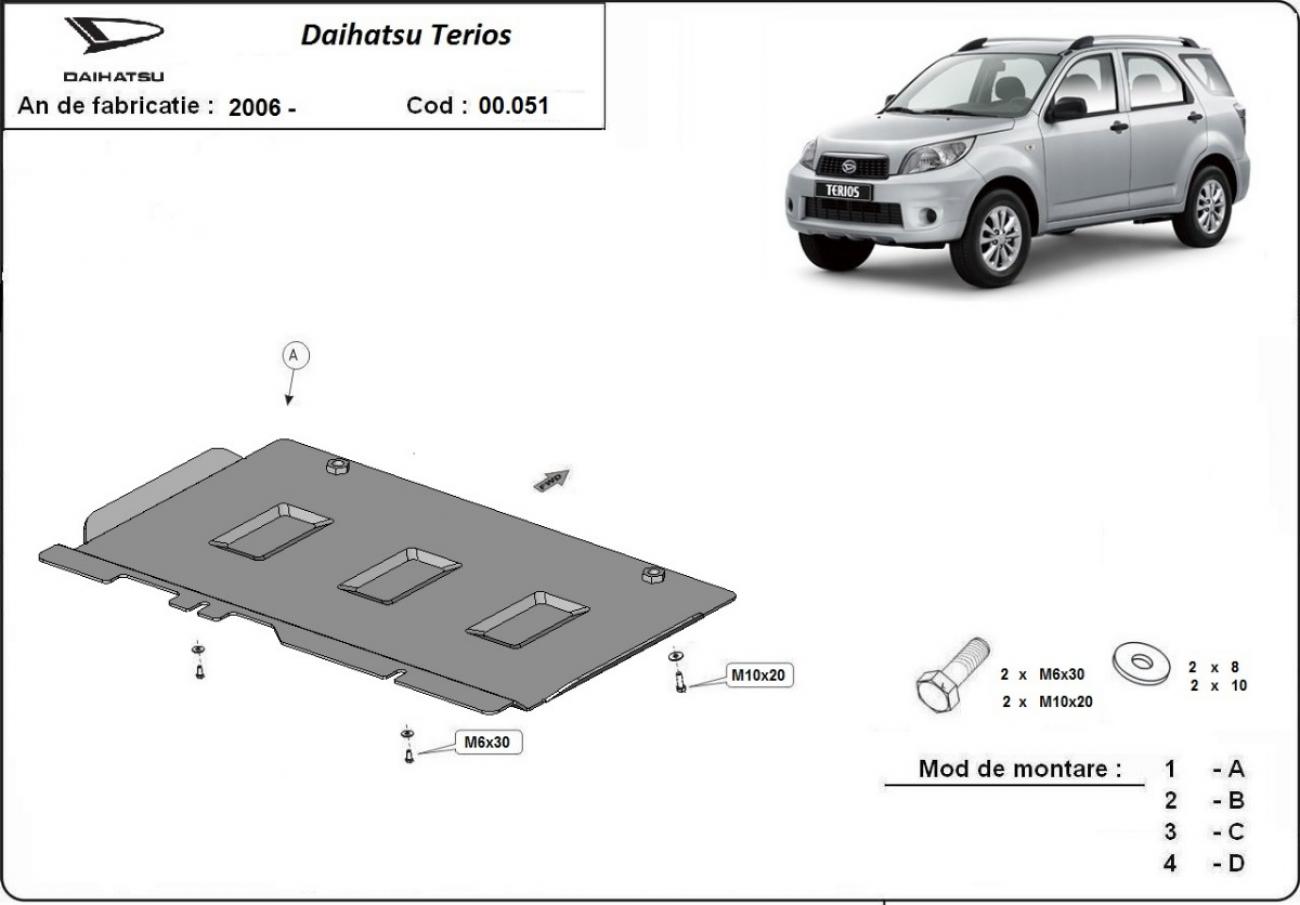 Hasplåt Stål Växellåda | Daihatsu Terios (2006-2018) - 3