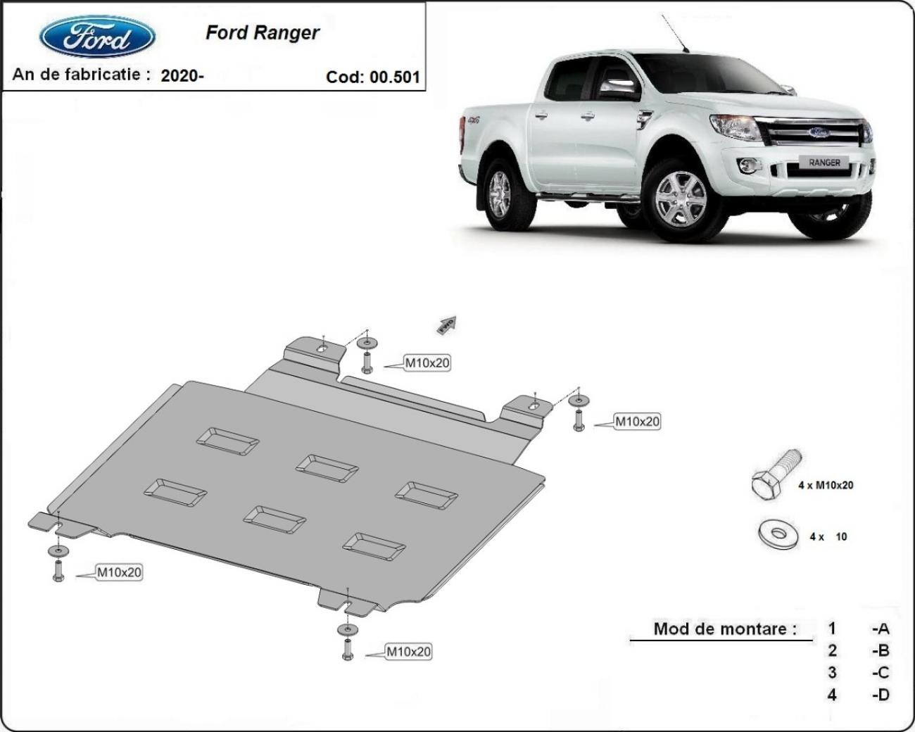 Hasplåt Stål Växellåda | Ford Ranger (2020-2023) - 3