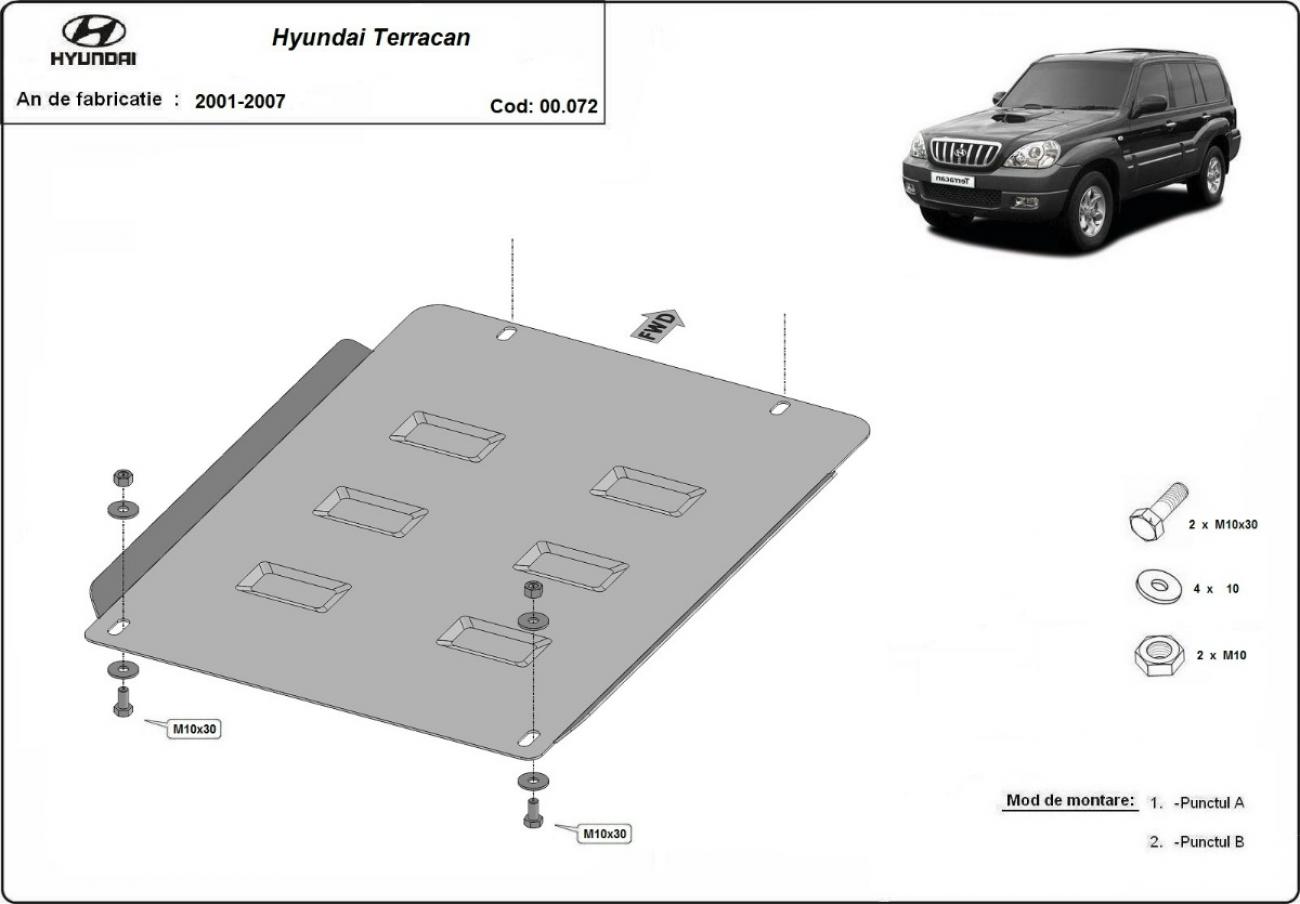 Skid plate Steel Gearbox | Hyundai Terracan (2001-2007) - 3