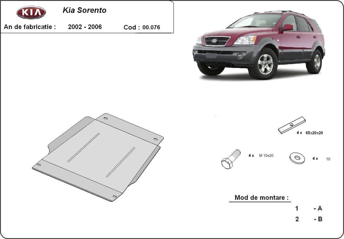 Protezione inferiore cambio in acciaio | Kia Sorento (2002-2006) - 3