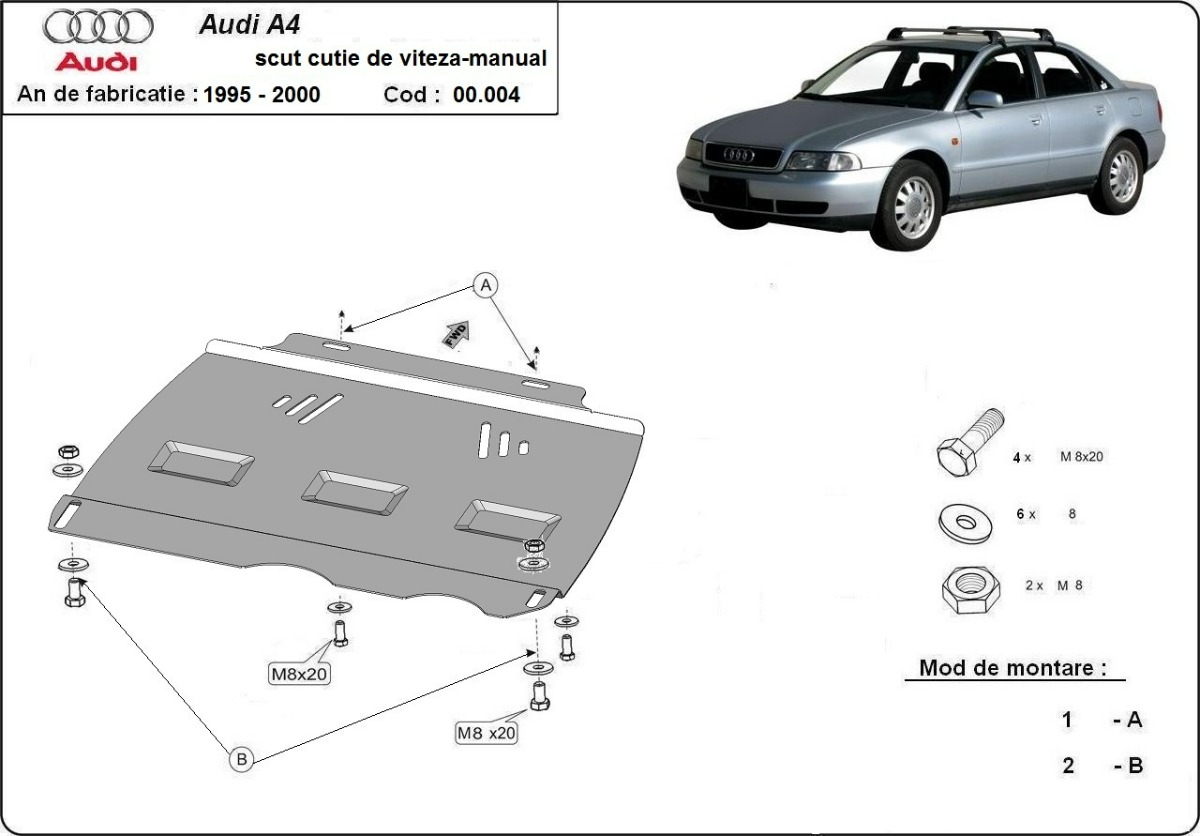 Protezione inferiore cambio in acciaio | Audi A4 B5 (1995-2000) - 3