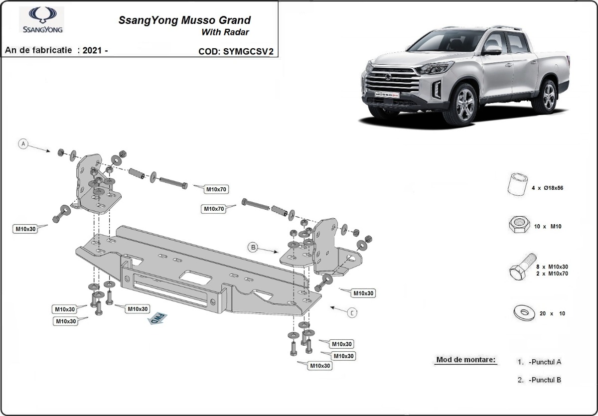 Winch Bracket | Ssangyong Musso Grand (2022-2026) - 2