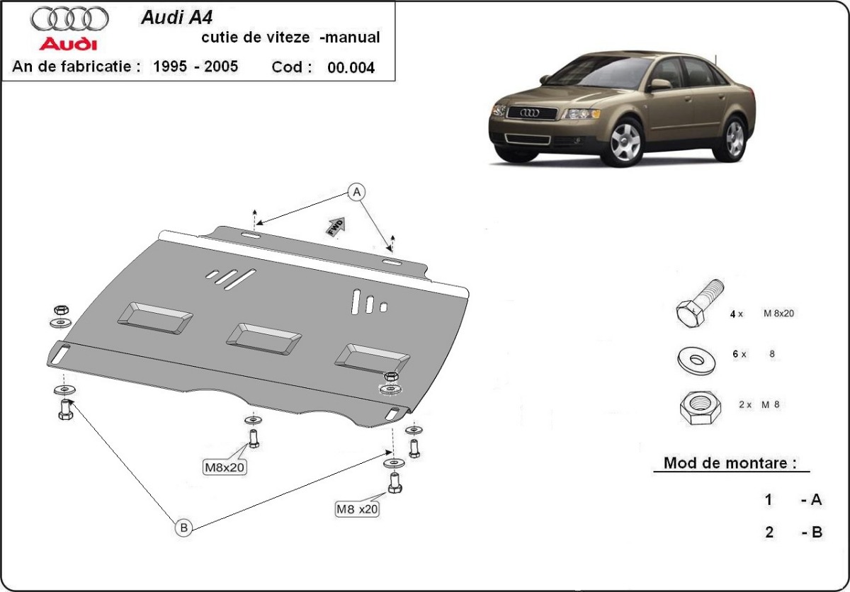 Stahl-Unterfahrschutz Getriebe | Audi A4 B6 (2000-2005) - 3