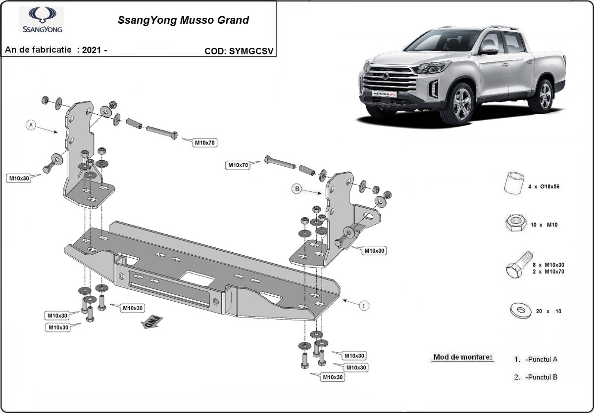 Winch Bracket | Ssangyong Musso Grand (2022-2026) - 2