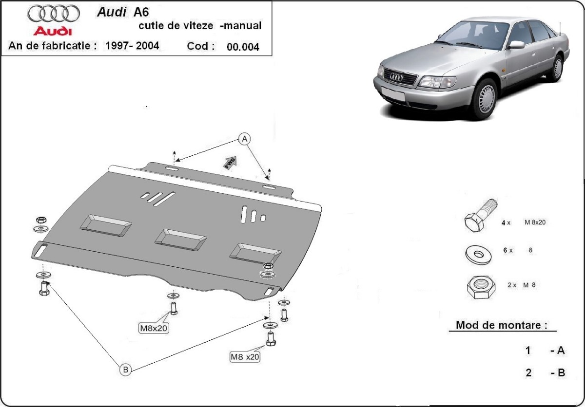 Stahl-Unterfahrschutz Getriebe | Audi A6 (1997-2004) - 3