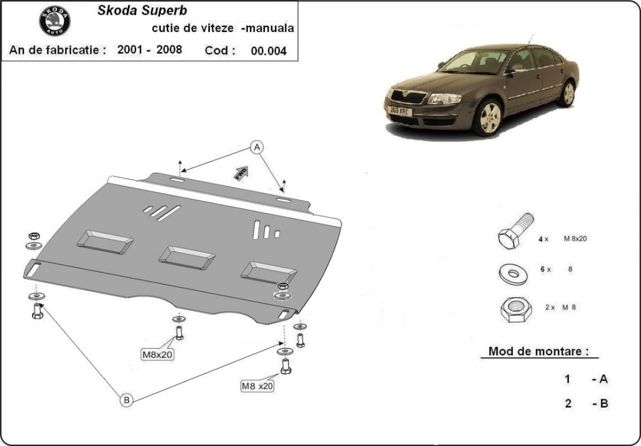 Hasplåt Stål Växellåda | Skoda Superb (2001-2008) - 3