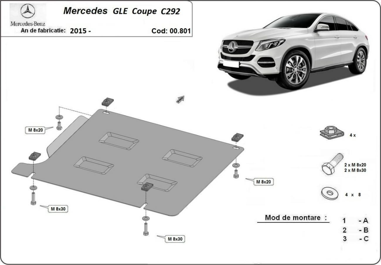 Bunnplate Stål Girkasse | Mercedes GLE Coupe C292 (2015-2019) - 3