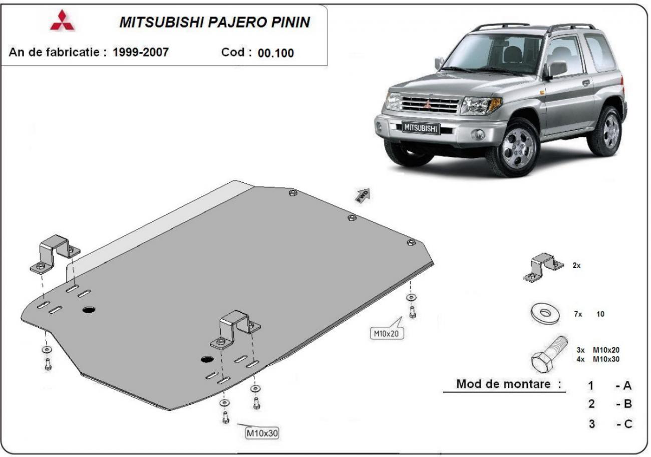 Skid plate Steel Gearbox | Mitsubishi Pajero Pinin (1997-2007) - 3