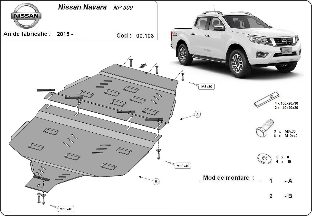 Stalen beschermplaat versnellingsbak | Nissan Navara NP300 - D23 (2015-2021) - 3