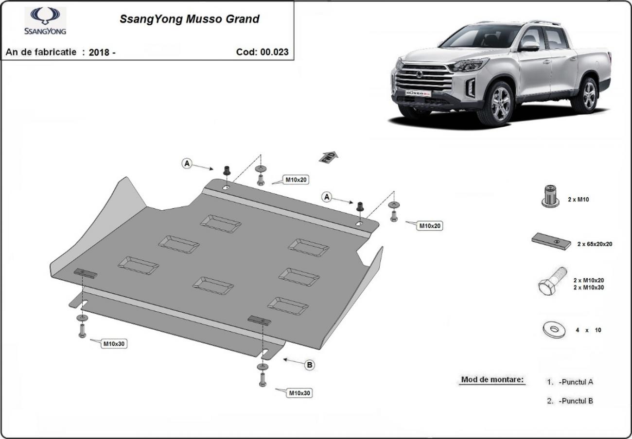 Bunnplate Stål Girkasse | Ssangyong Musso Grand (2018-2026) - 3