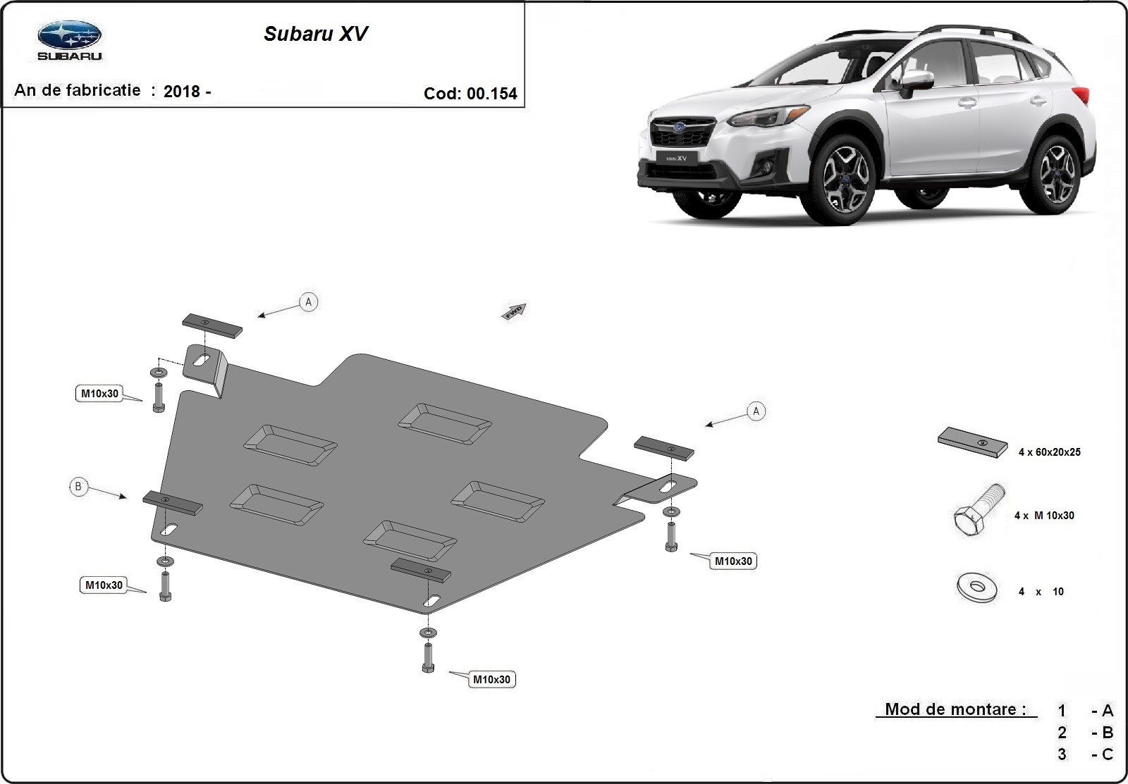 Protezione inferiore cambio in acciaio | Subaru XV (2018-2022) - 3