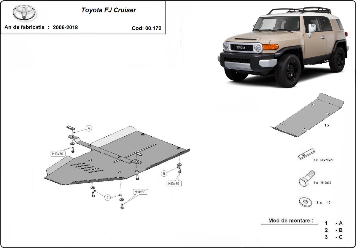 Protection inférieure de boîte de vitesses en acier | Toyota Fj Cruiser (2006-2018) - 3