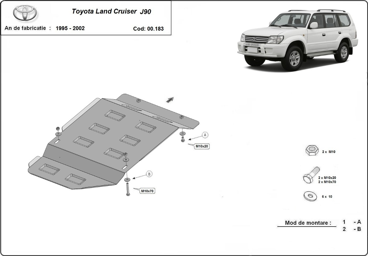 Skid plate Steel Gearbox | Toyota Land Cruiser J90 (1995-2002) - 3