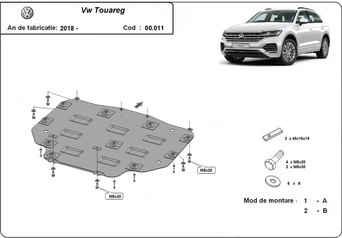 Protector inferior de acero para caja de cambios | VW Touareg (2018-2026) - 3