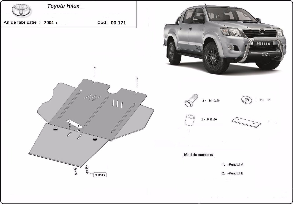 Stahl-Unterfahrschutz Getriebe | Toyota Hilux (2004-2015) - 3