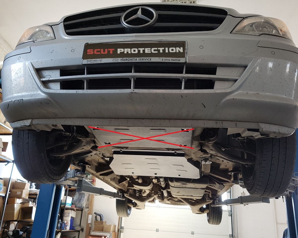 Protector inferior de acero para caja de cambios | Mercedes Viano W639 - 2.2 D 4x2 (2003-2014) - 8