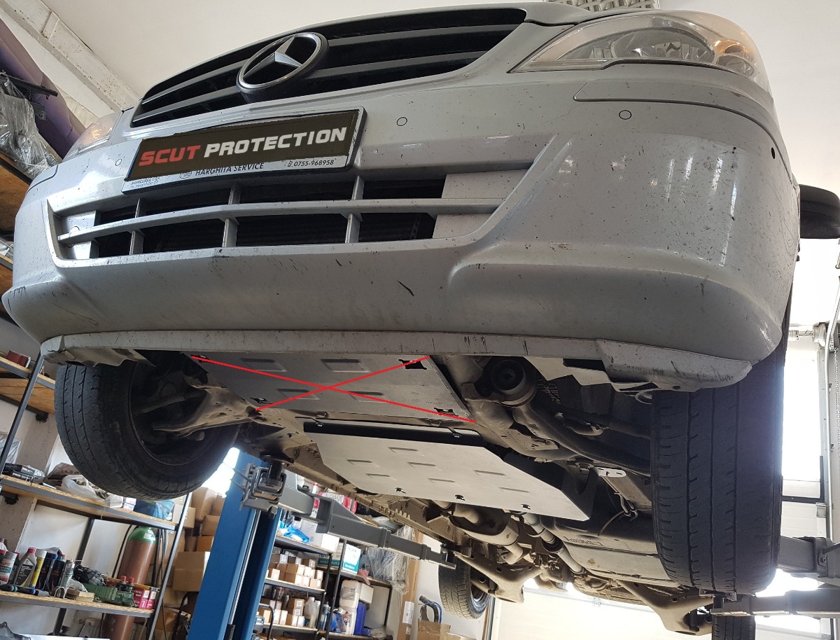 Protection inférieure de boîte de vitesses en acier | Mercedes Vito W639 - 2.2 D 4x2 (2003-2014) - 7