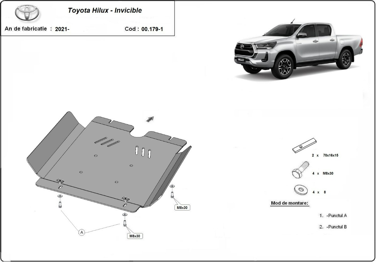 Stalen beschermplaat versnellingsbak | Toyota Hilux Invincible (2021-2026)