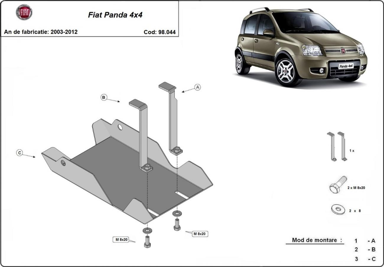 Hasplåt Stål Bakdifferential | Fiat Panda 4x4 (2003-2012) - 3